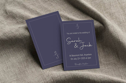 Sapphire Wedding Party Invitations & Envelopes | Pack of 10