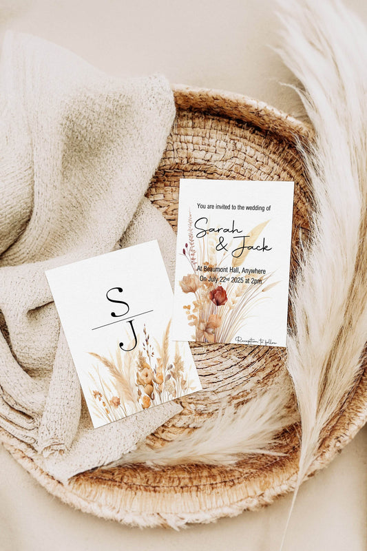 Boho Wedding Invitation Suite