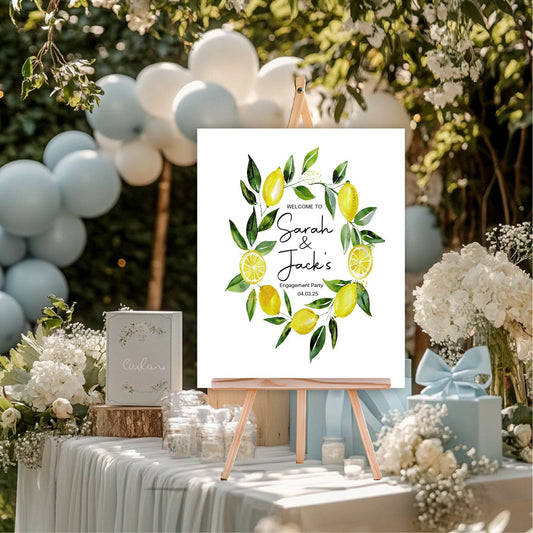 Lemon Engagement Welcome Party Sign