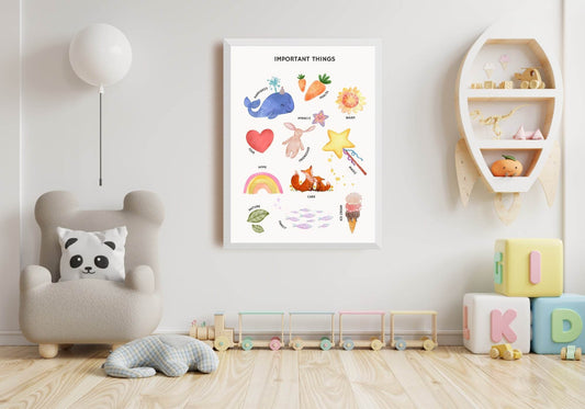 Important Things Print | Kids Wall Art