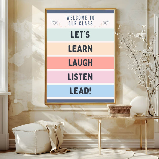 Class Rules Print | Teacher Wall Art Gift