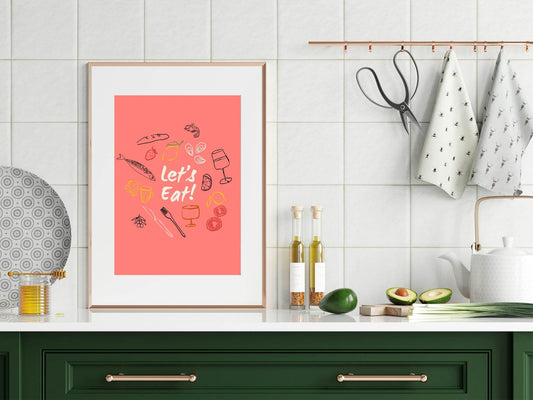 Let's Eat Print | Modern Kitchen Wall Art