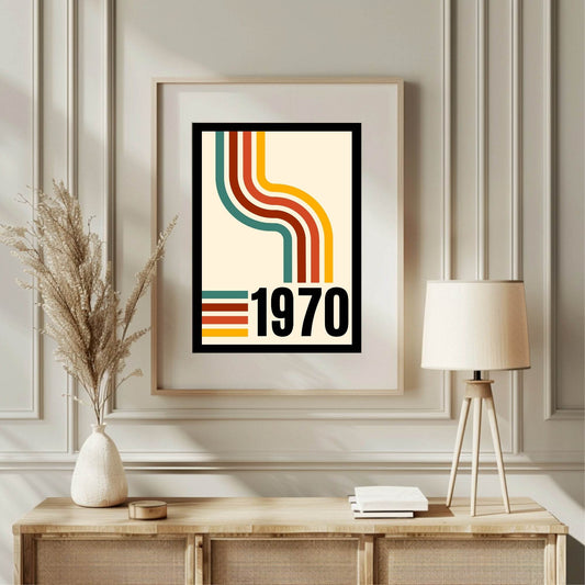 1970 Print | Vintage Rainbow Road Wall Art