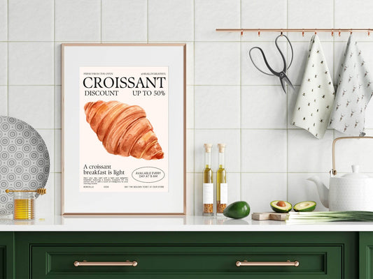 Croissant Print | Kitchen Wall Art