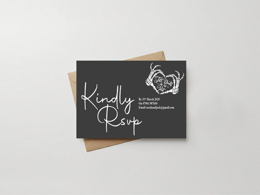 Gothic RSVP Wedding Party Cards | Pack of 10