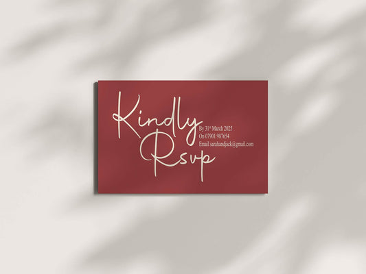 Rosewood RSVP Wedding Party Cards | Pack of 10 | A6