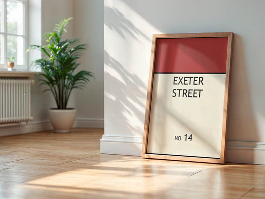 Personalised Monopoly Print | Custom Street Name Wall Art | Bold Typographic Print | Fun Personalised Gift