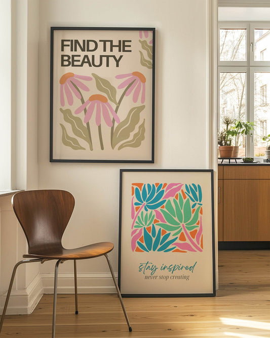 Stay Inspired Print | Floral Wall Art