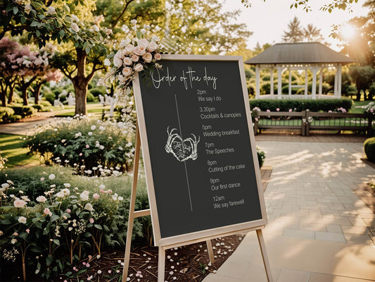 Gothic Order Of The Day Wedding Party Sign