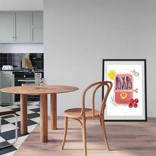 Sardines With A Slice A Lemon A Tomatoes Wall Art Print