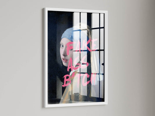 Girl with a Pearl Earring Print – Altered Art Inspired by Johannes Vermeer | Pop Culture Wall Art