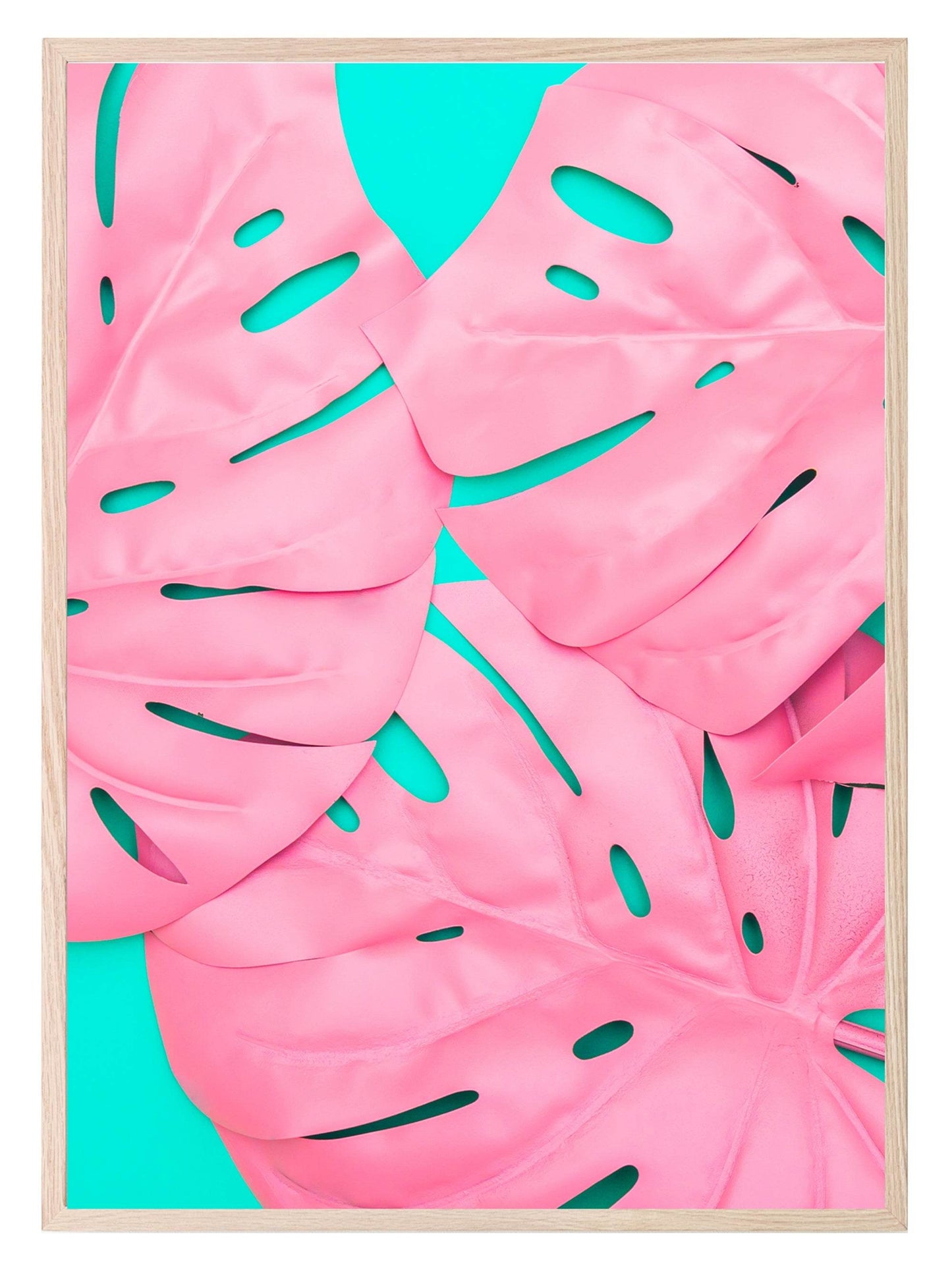 Pink Palm Leaves Print | Abstract Wall Art