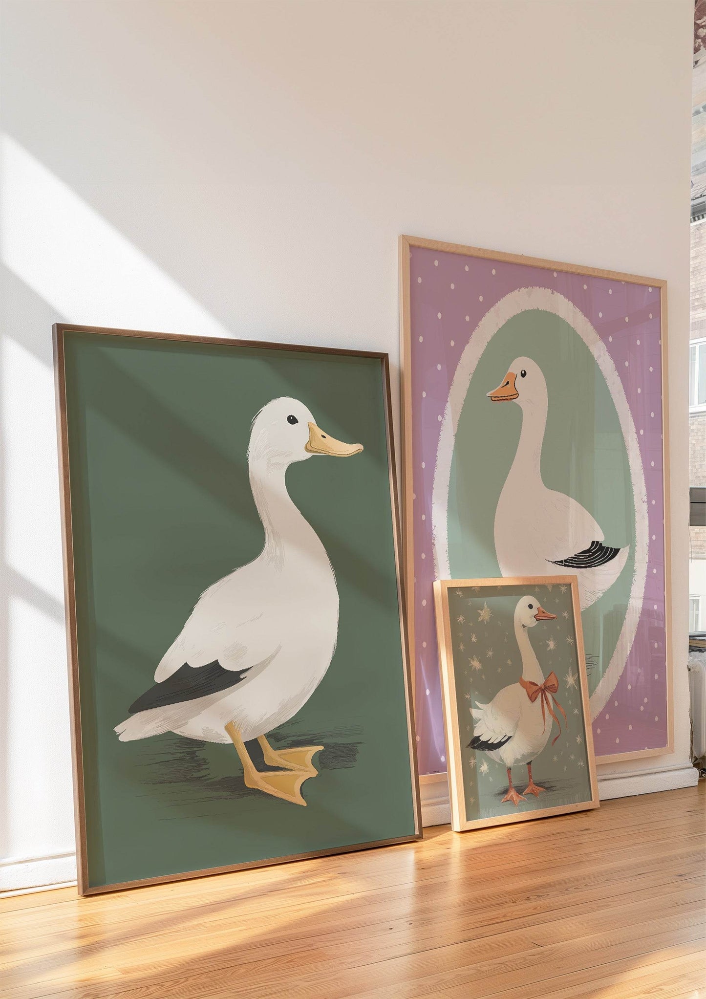Classic Green Duck Print | Kids Wall Art