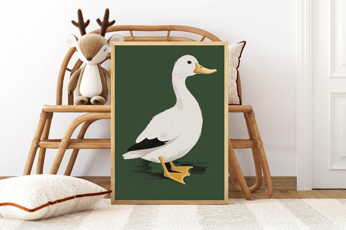 Classic Green Duck Print | Kids Wall Art