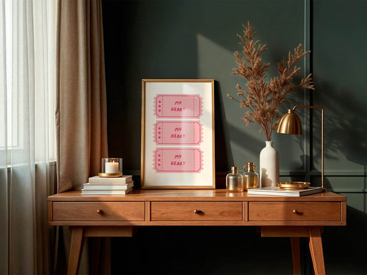 Ticket To My Heart Print | Romantic Wall Art