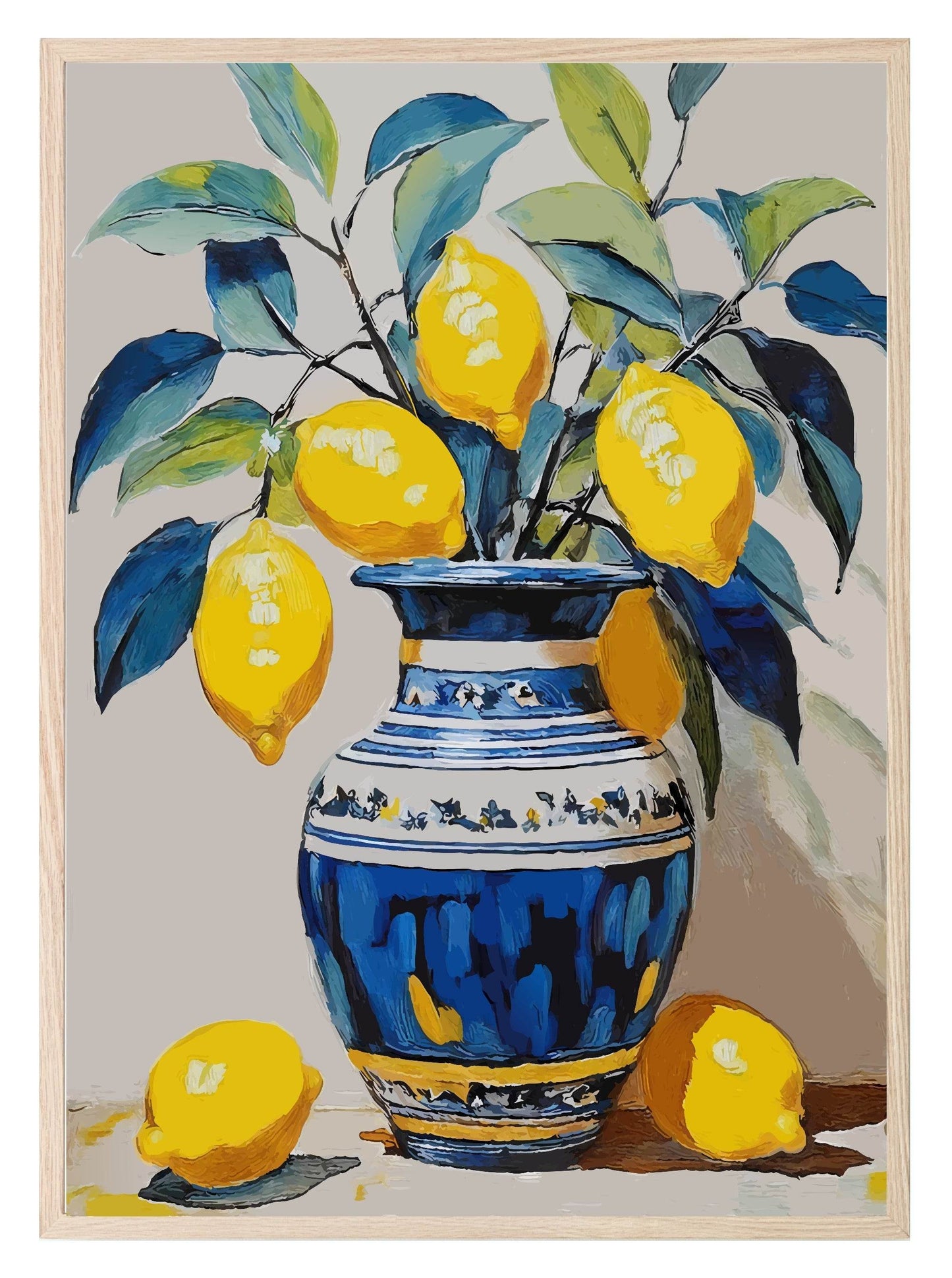 Lemon Tree in Vase Print | Kitchen Wall Art