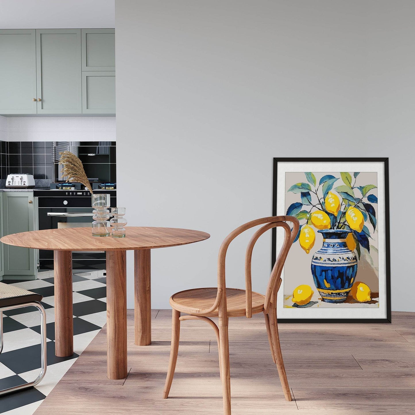 Lemon Tree in Vase Print | Kitchen Wall Art