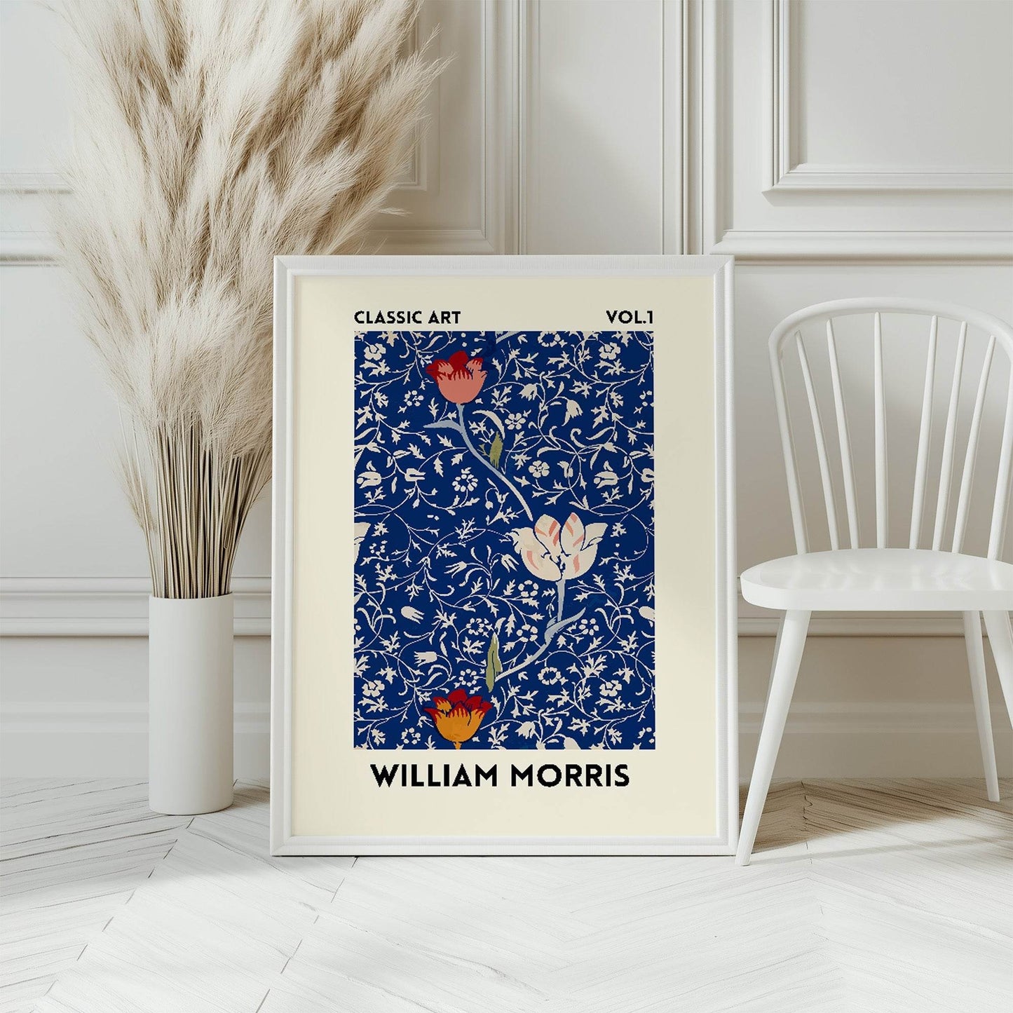 William Morris Inspired Print | Navy Classic Wall Art