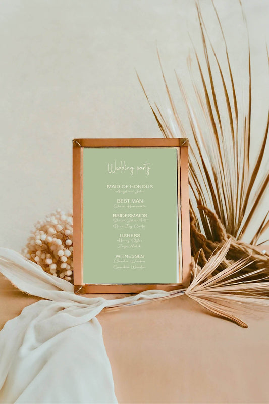 Willow Wedding Party Sign - List Special Roles