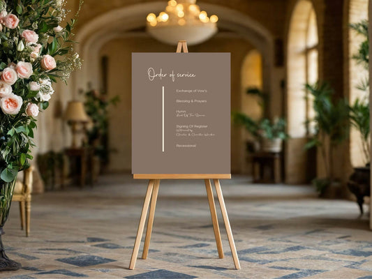 Earth Order Of Service Wedding Party Sign