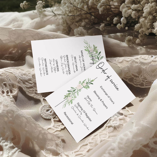 Green & White Rose Wedding Party Sign - List Special Roles