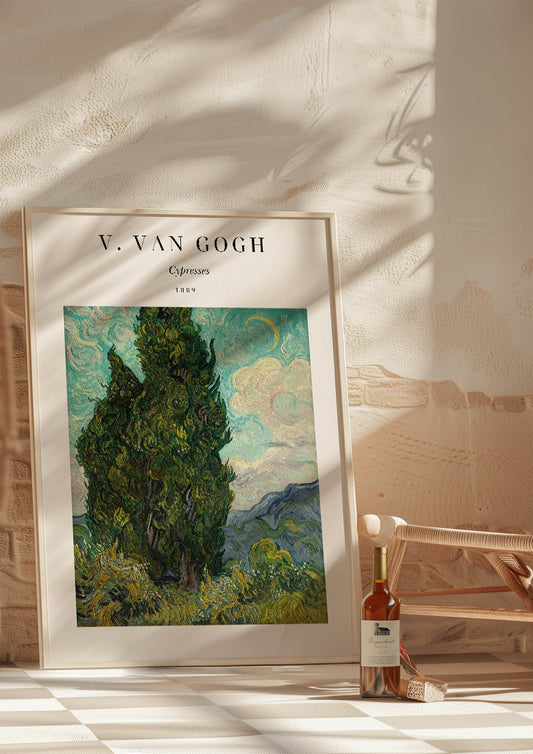 Cypresses Print | V. Van Gogh Inspired Wall Art