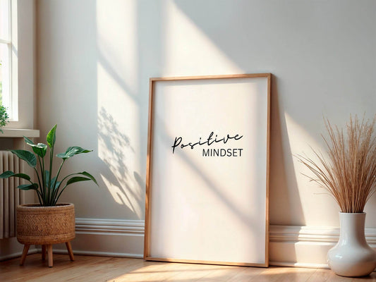 Positive Mindset Print | Motivational Wall Art | Modern Typography Quote