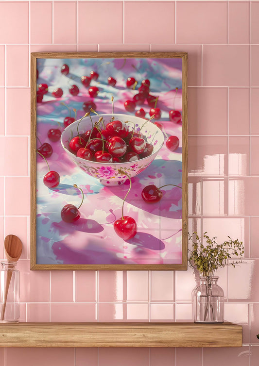 Cherries in a Bowl Print