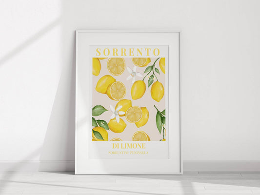 Sorrento Di Limone Print | Sorrentine Peninsula Citrus Art | Mediterranean Style