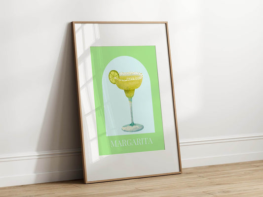 Margarita Print | Green & Blue | Modern Cocktail Wall Art