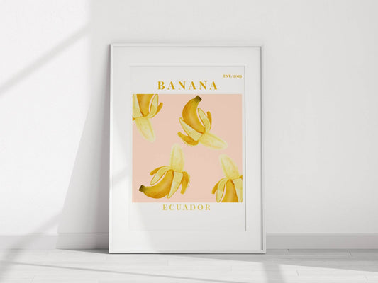 Banana Ecuador Print | Tropical Fruit Wall Art