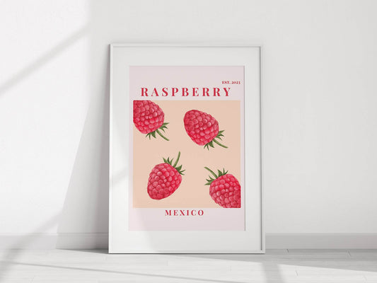 Raspberry Mexico Print | Colourful Fruit Wall Art