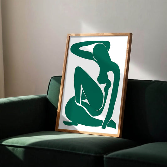 Abstract Silhouette Wall Art Print | Modern Artwork | Emerald Green