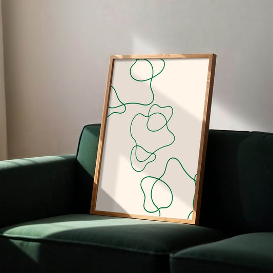 Emerald Green Line Art Print