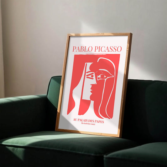 The Red Kiss Print | Pablo Picasso Inspired Art | Red