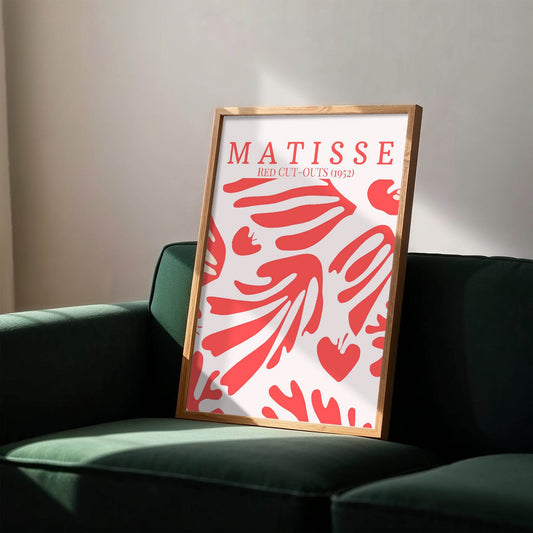 Red Cut-Outs Print | Matisse Classic Inspired Art | Red