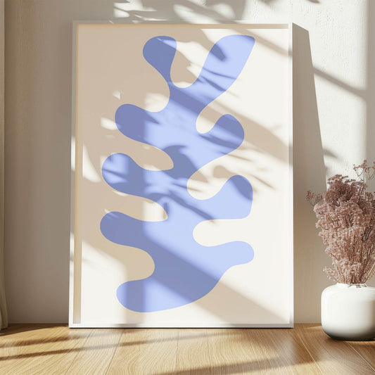 Soft Blue Abstract Shape Print | Modern Artwork