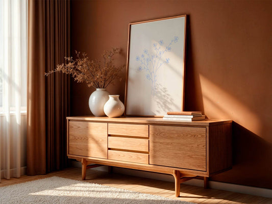 Soft Blue Abstract Flower Bouquet Print | Modern Artwork