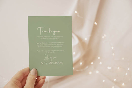 Willow Thank You Wedding Party Cards | Pack of 10