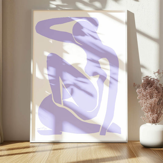 Abstract Silhouette Wall Art Print | Modern Artwork | Purple