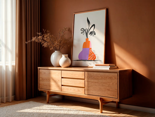 Colourful Vase With Flowers Wall Art Print