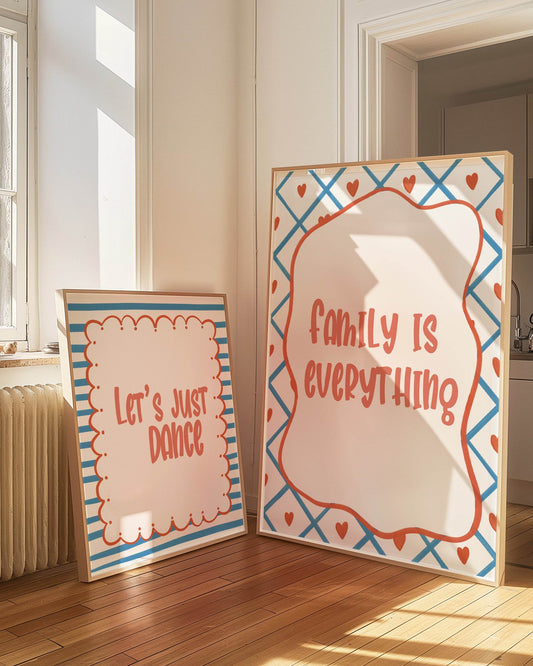 Family Is Everything Print | Heartfelt Quote Wall Art | Modern Home Décor