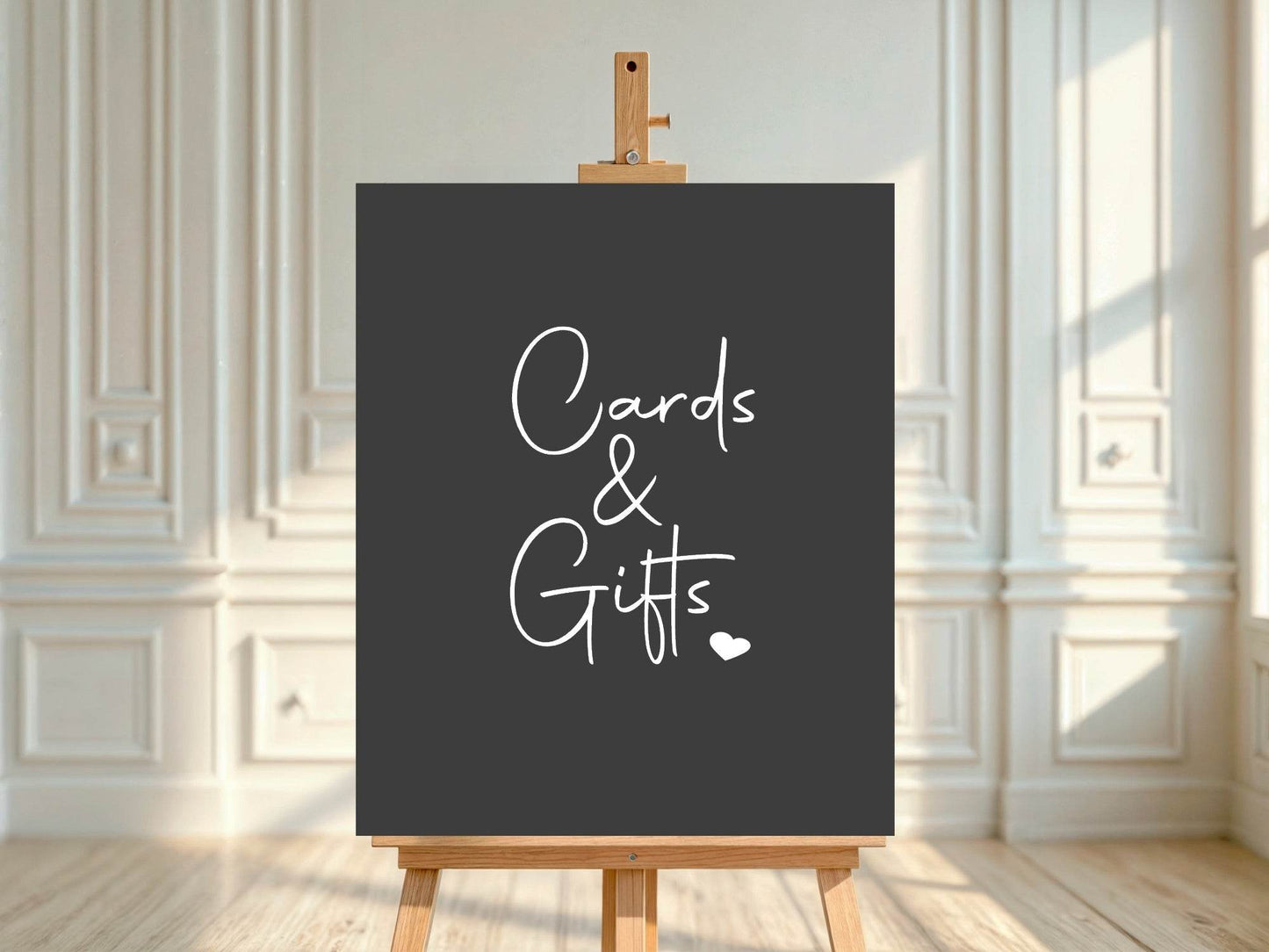 Minimalist Noir Cards & Gifts Birthday Party Sign