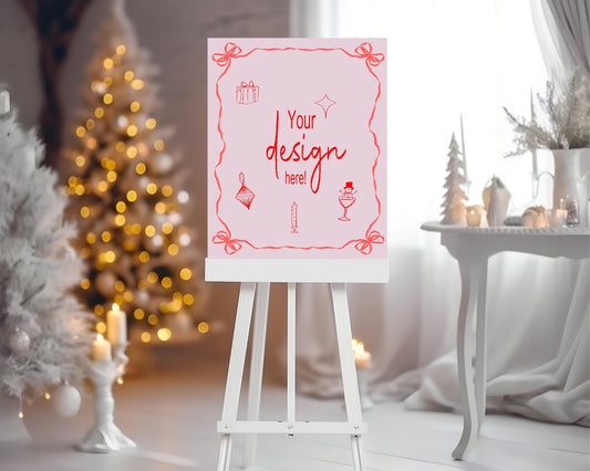 Pink & Red Custom Party Sign