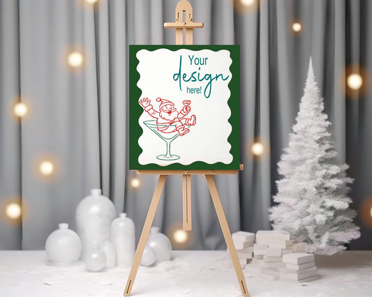 Drunk Santa Custom Party Sign