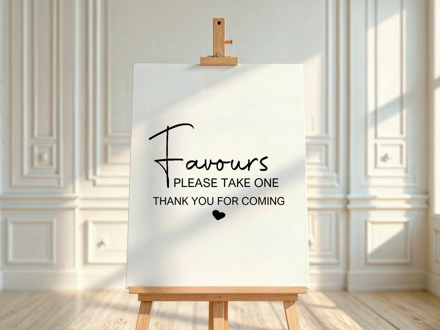 Minimalist Favours Baby Shower Party Sign | Black & White