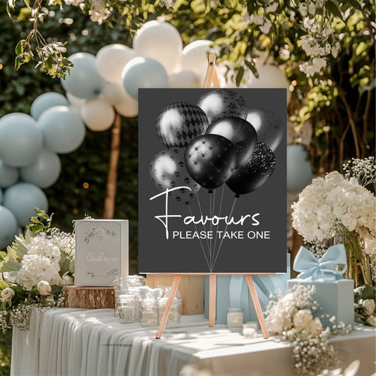 Gothic Favours Baby Shower Party Sign