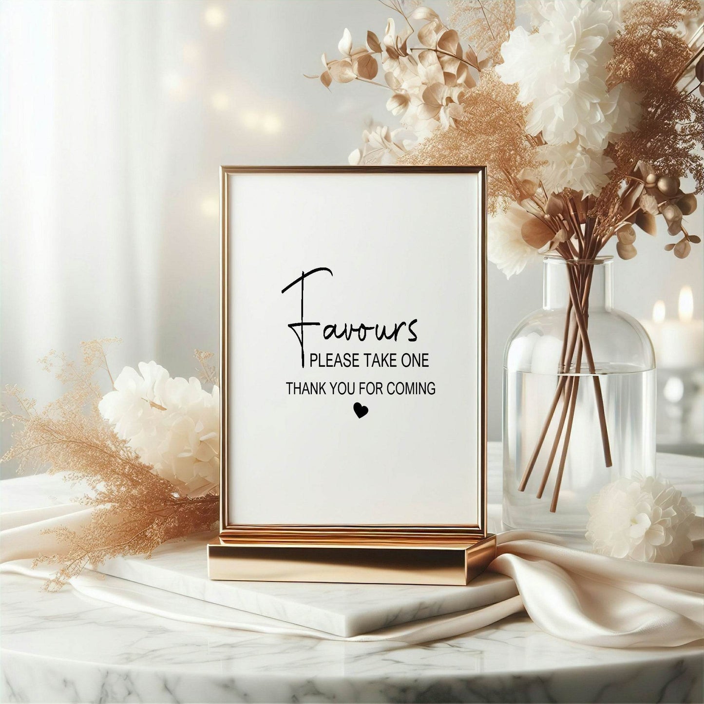 Minimalist Favours Baby Shower Party Sign | Black & White