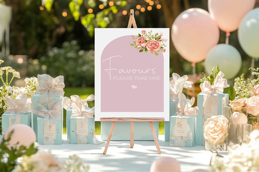 Baby In Bloom Favours Baby Shower Party Sign