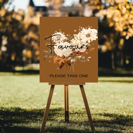 Vintage Favours Baby Shower Party Sign